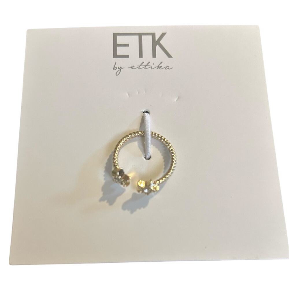 Ettika Gold Star  Disconnected Twist  Ring Size 7 - Picture 4 of 5